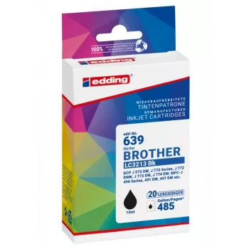 edding EDD-639 cartucho de tinta preto compatível para Brother LC3213BK 18-639