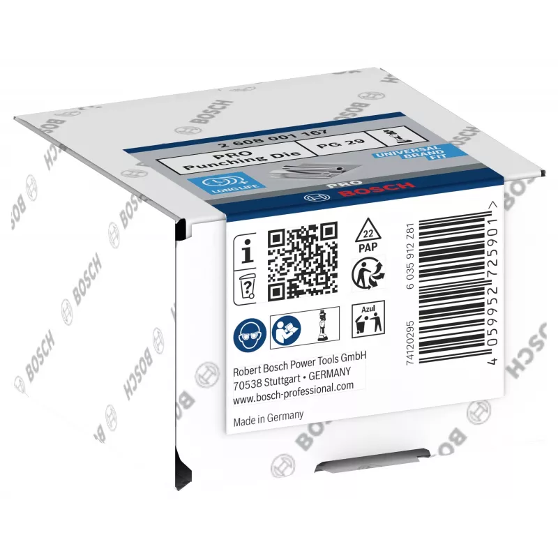 Bosch matriz de cravar para terminais tubulares e conectores, 185 mm², hexagonal, para GKC 18V-16 2608001167