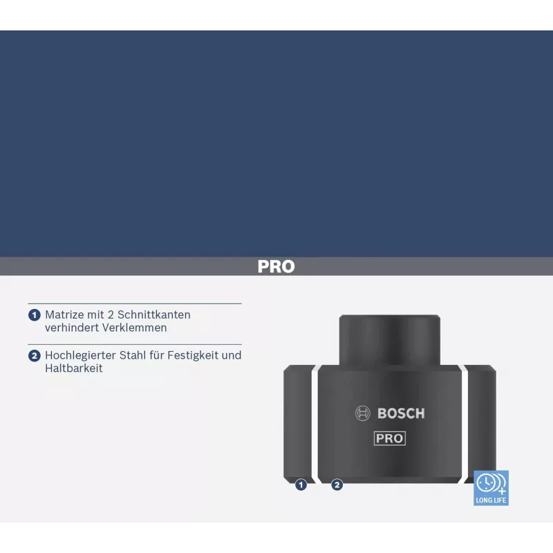 Bosch matriz de cravar para terminais tubulares e conectores, 185 mm², hexagonal, para GKC 18V-16 2608001167