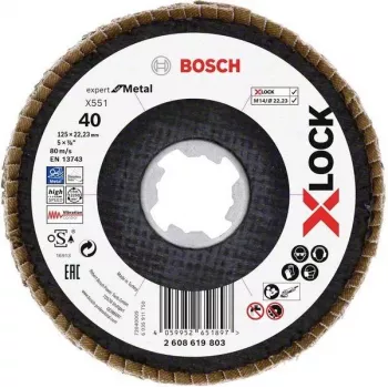 Disco de corte Bosch Expert for Inox X-LOCK, 125 x 1,0 mm, aço inoxidável, 1 unid. 2608619803