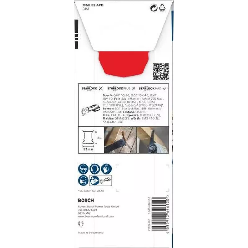 Bosch Lâmina multimaterial bimetal 32 mm StarlockPlus lâmina de serra de imersão 2608669133