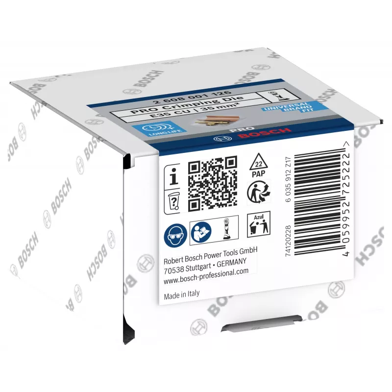 Bosch 2608001126 Conjunto de matrizes de cravar para terminais tubulares e conectores 35 mm²