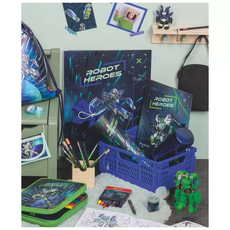 BRUNNEN pasta de arquivo ROBOT HEROES DIN A4 azul-escuro mint 1041604421