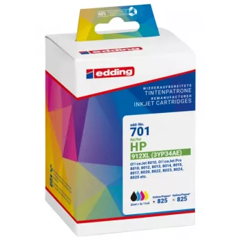 Edding 18-701 Cartuchos de tinta compatíveis multipack para HP 912XL, preto/ciano/magenta/amarelo
