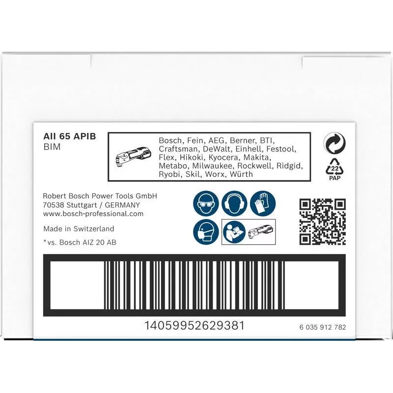 Bosch PRO AII 65 APIB Lâmina de serra de imersão 65x40mm para madeira e metal, StarlockPlus/Max 2608669081