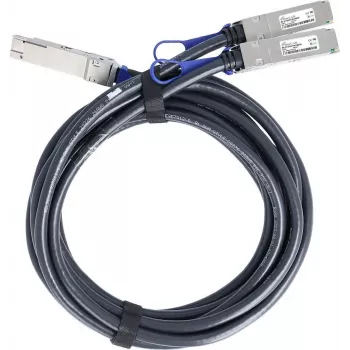 Cabo breakout direct attach passivo BlueLAN compatível com Mellanox MCP7H50-V003R26 200G QSFP56 para 2x100G QSFP56, 3m, AWG26 MCP7H50-V003R26-BL