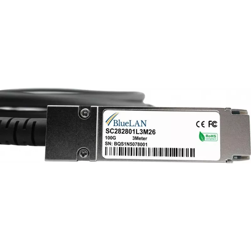 BLUELAN Cabo Direct Attach compatível com Ubiquiti UACC-DAC-QSFP28-2M, 100GBASE-CR4, Infiniband EDR, 30AWG, 2 metros (UACC-DAC-QSFP28-2M-BL)