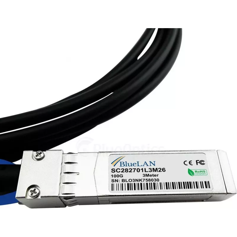 BlueLAN Cabo breakout DAC de cobre passivo QSFP28 para 4x SFP28 compatível com 980-9I48H-00C003, 3m, 100G para 4x25G 980-9I48H-00C003-BL