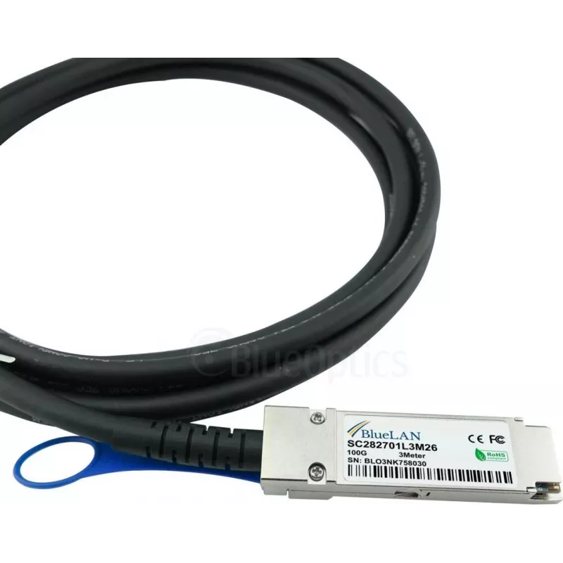 BlueLAN Cabo breakout DAC de cobre passivo QSFP28 para 4x SFP28 compatível com 980-9I48H-00C003, 3m, 100G para 4x25G 980-9I48H-00C003-BL