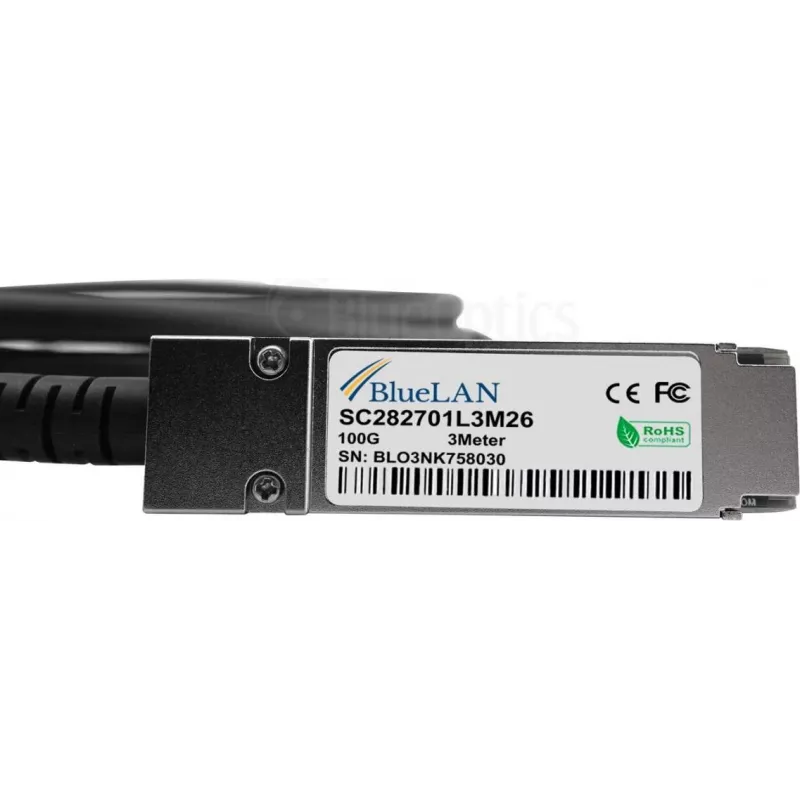 BlueLAN Cabo breakout DAC de cobre passivo QSFP28 para 4x SFP28 compatível com 980-9I48H-00C003, 3m, 100G para 4x25G 980-9I48H-00C003-BL