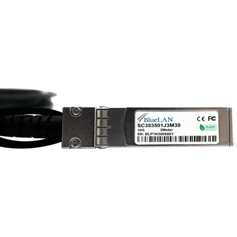 BlueLAN Cabo Direct Attach passivo 10GBASE-CR SFP+ compatível com Extreme Networks 10G-DACP-SFPZ5M-BL, 0,5m