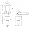 Argola de ancoragem com pino de olhal M16x32 TF 1,5t GÜ8 360° rotativa vermelho 55wawk1500-m16x32