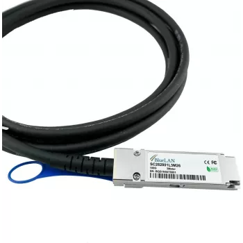 Cabo de cobre Direct Attach BlueLAN 100G QSFP28, 1m, Twinax passivo, 30AWG, InfiniBand EDR, compatível com NVIDIA Mellanox MCP1600-E01BE30-BL