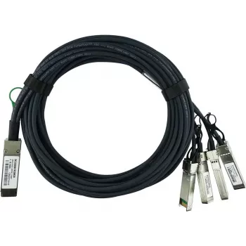 Cabo Breakout Direct Attach passivo BlueLAN LSWM1QSTK3-BL 40GBASE-CR4 QSFP para 4x10GBASE-CR SFP+, 1m, AWG30