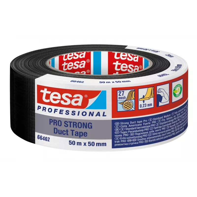 Tesa Pro Strong fita de tecido preta 50 m x 50 mm 66462-00002-00