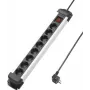 Régua de tomadas 8 vias Sygonix SY-4538258 com interruptor, preto/prateado