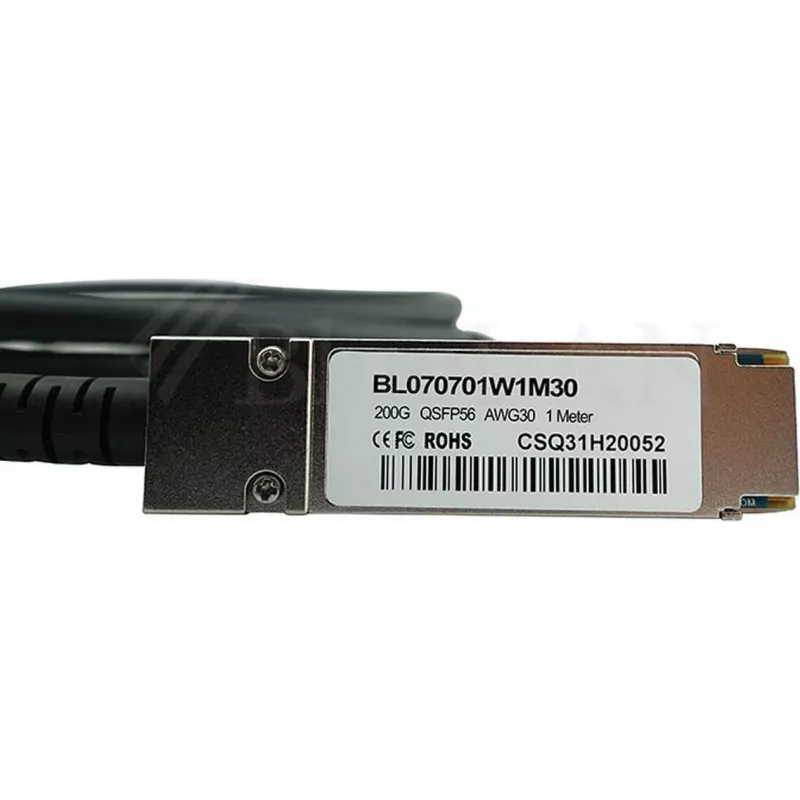 Cabo Direct Attach BLUELAN compatível com Mellanox MCP1650-V003E26 QSFP56, 200GBASE-CR4, InfiniBand, 30AWG, 3 metros (MCP1650-V003E26-BL)