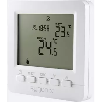 Termostato de ambiente de encastrar Sygonix com programa semanal, 5 a 35 °C, branco (SY-4500818)