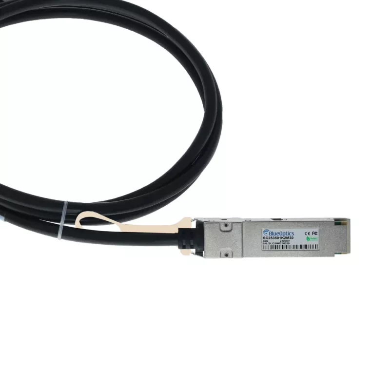 Cabo breakout Direct Attach passivo BlueLAN 40G QSFP para 4x10G SFP+, 2m, AWG30, compatível com IBM (BN-QS-SP-CBL-2M-IB-BL)
