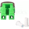 Adaptador loopback de fibra ótica BLUELAN BlueOptics OM5 50/125µm multimodo LC/UPC duplex, verde-limão, ferrule de cerâmica, -40°C a +85°C (BOLBLCOM5)
