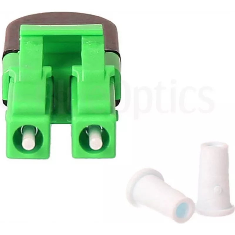 Adaptador loopback de fibra ótica BLUELAN BlueOptics OM5 50/125µm multimodo LC/UPC duplex, verde-limão, ferrule de cerâmica, -40°C a +85°C (BOLBLCOM5)