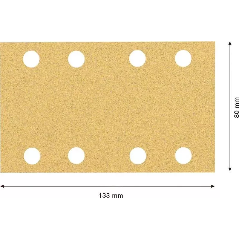 Folhas de lixar Bosch 2608901662 para lixadora orbital, grão 80, 133 x 80 mm, pack de 50