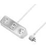 Régua de tomadas Schuko dupla Sygonix SY-4538256, branca, cabo de 1,5 m