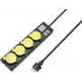 SYGONIX RF-4737806 Régua de tomadas com interruptor, 6 tomadas Schuko, cabo de 1,5 m, preto/amarelo