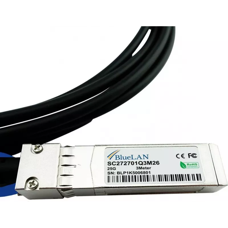 BlueLAN 980-9I63V-00A005 Cabo de cobre direct attach 25G SFP28 compatível, 5m, passivo 980-9I63V-00A005-BL