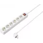 SYGONIX SY-4891004 Régua de tomadas 4 tomadas com interruptor, branco, cabo de 1,5 m, Schuko