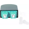 BLUELAN BlueOptics Adaptador loopback de fibra ótica OM3 50/125µm multimodo SC/UPC duplex, aqua/turquesa, ferrule de cerâmica, -40°C a +85°C (BOLBSCOM3)
