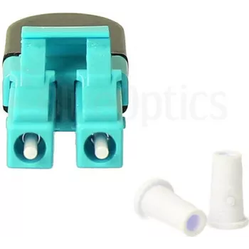 BLUELAN BlueOptics Adaptador loopback de fibra ótica multimodo OM3 LC/UPC duplex, aqua, ferrule de cerâmica, -40°C a +85°C BOLBLCOM3