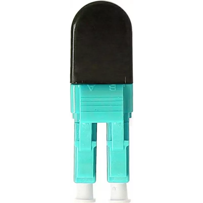 BLUELAN BlueOptics Adaptador loopback de fibra ótica multimodo OM3 LC/UPC duplex, aqua, ferrule de cerâmica, -40°C a +85°C BOLBLCOM3