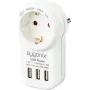 Sygonix SY-4755856 Ficha adaptadora com 2 portas USB branca