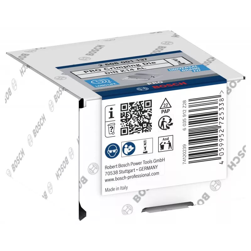 Bosch 2608001137 Matriz de cravar para terminais de tubo e conectores, 35 mm², perfil sextavado