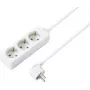 SYGONIX SY-4890980 Régua de tomadas Schuko 6 tomadas branca, cabo de 1,5 m, sem interruptor, proteção para crianças