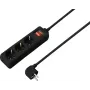 Sygonix SY-4890984 Régua de tomadas Schuko 6 tomadas com interruptor iluminado, cabo de 1,5 m, preta