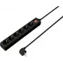 SYGONIX SY-4891006 Régua de tomadas Schuko 6 tomadas com interruptor iluminado, cabo de 1,5 m, preta