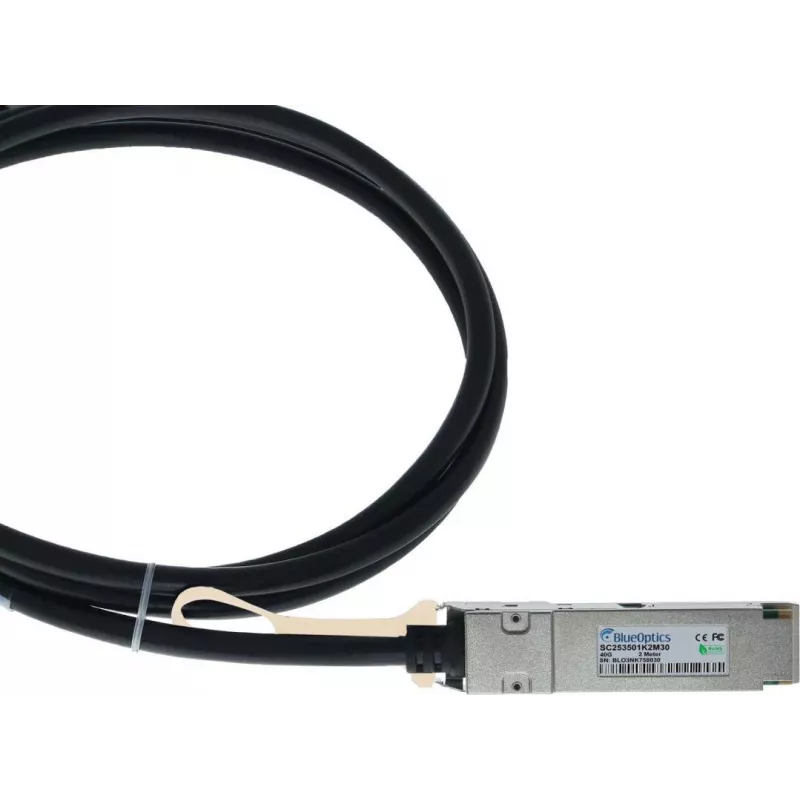 BlueLAN Cabo breakout Direct Attach passivo QSFP 40GBASE-CR4 para 4x10GBASE-CR SFP+, 2m, AWG30, compatível com Dell 470-ABXQ 470-ABXQ-BL