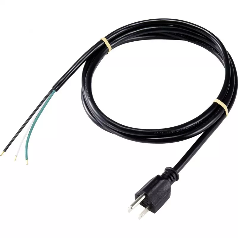 Cabo de alimentação Sygonix SY-5043454 preto 2,00 m