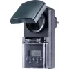 Tomada com temporizador digital Sygonix SY-5044422, programa semanal, 1800 W, IP44, função de contagem decrescente e aleatória, branco