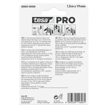 Fita de montagem tesa Montage PRO transparente 66965-00000-00 1,5 m x 19 mm