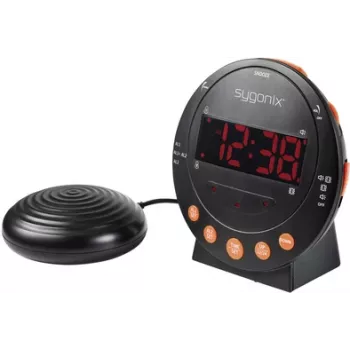 Sygonix SY-5266562 despertador eletrónico preto visor fluorescente