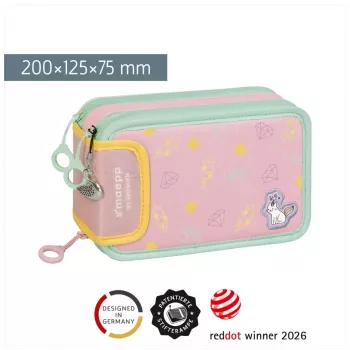 BRUNNEN s'maepp Sweet Unicorn Estojo de lápis preenchido rosa pastel/verde 33 peças, 20,0 x 7,5 cm 104942101