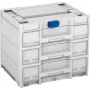TANOS Systainer³ Sortainer/3 M 337 Organizador modular de peças pequenas com 3 gavetas, plástico ABS, cinzento claro/antracite, 396 x 330 x 296 mm 83000874
