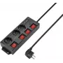 Sygonix RF-4737788 Régua de tomadas com interruptor, 6 tomadas Schuko, cabo de 1,5 m, preto