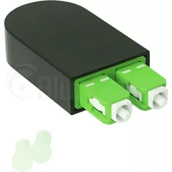 BLUELAN BlueOptics Adaptador loopback de fibra ótica OM5 50/125µm multimodo SC/UPC duplex verde-limão ferrule de cerâmica -40°C a +85°C (BOLBSCOM5)