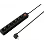 Sygonix SY-4891002 Régua de tomadas Schuko com interruptor, preta, 1 tomada, cabo 1,5 m