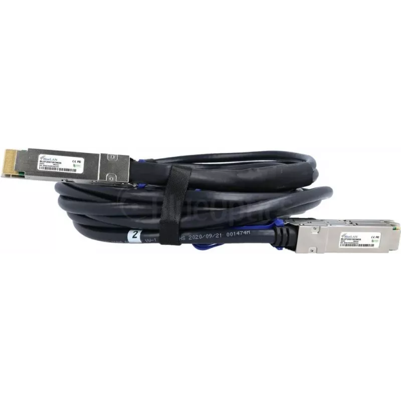 BlueLAN 980-9I99F-00H002-BL Cabo DAC Breakout passivo compatível com NVIDIA 200G QSFP56 para 2x100G QSFP56