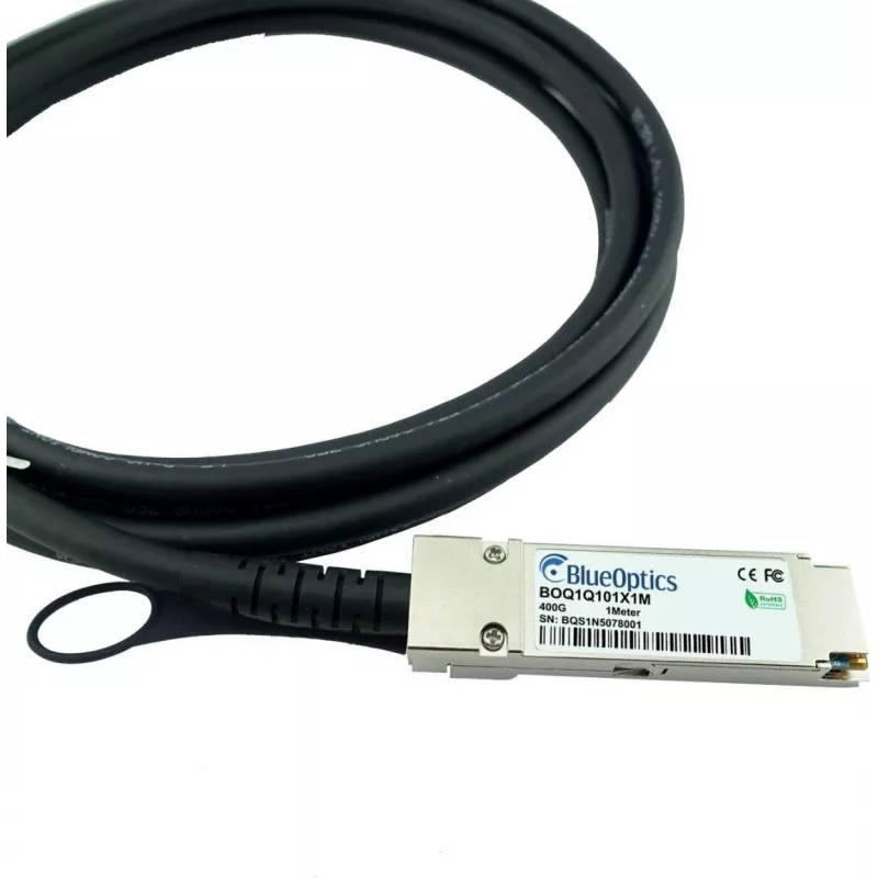 BlueLAN Cabo Direct Attach QSFP112 passivo, 400GBASE Ethernet, Infiniband, 1 metro (BOQ1Q101X1M-BL)